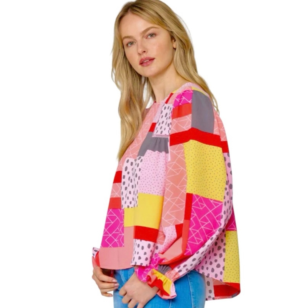 Fate Do Your Best Abstract Patchwork Top || Large - image 3